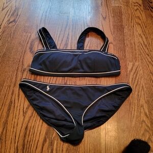 Polo Bikini W L top XL Bottom Navy White